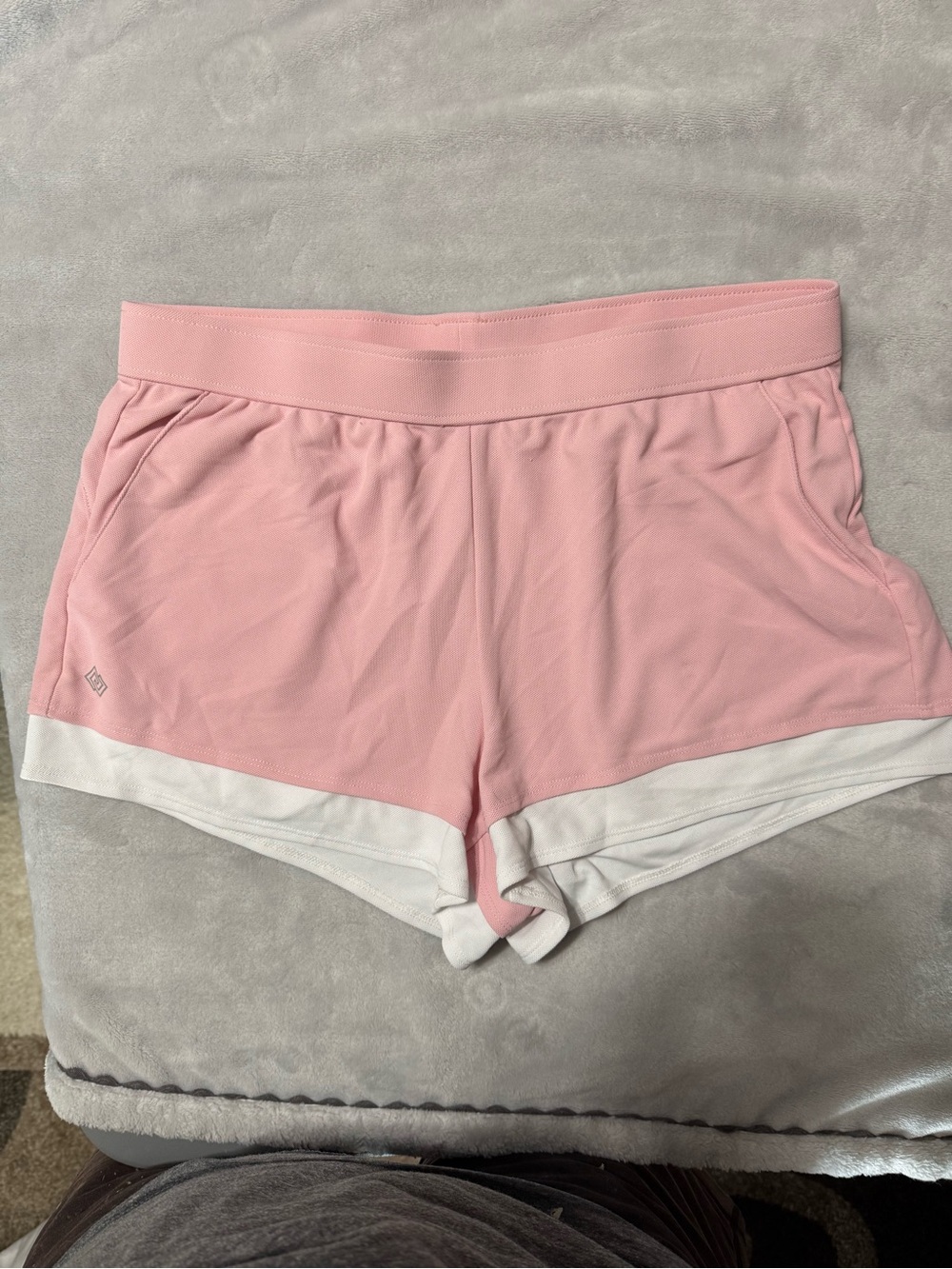 ZELOS Pink Athletic Shorts with White Hem